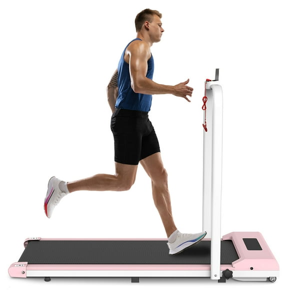 Home Fitness Code 2 in 1 Folding Treadmill, Under Desk Smart Walking Machine, with Remote Control and LED Display, Installation-Free, Compact Foldable Treadmill for Home/Office Gym Cardio Fitness