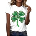 thumbnail image 4 of Plus Size JSKUMAR St Patrick's Day Short Sleeve Shirts for Women Stylish Shamrock Graphic Tee Funny Heart Printed Tops (Green-16,4XL), 4 of 7