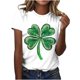 thumbnail image 5 of Tops de Ajuste Suelto para las Mujeres Cuello Redondo Camiseta Impresa Del Día de San Patricio, Blusa Casual de Manga Corta para la Primavera, 5 of 7