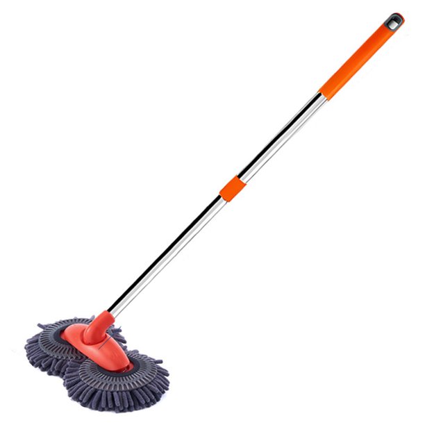XWSHYW Escobas para Pisos Fregona Giratoria para Lavado de Automóviles, Cepillo Suave Extensible, Cepillo Doble de Limpieza Chenier de Doble Cabezal, Cepillo para Limpieza de Automóviles