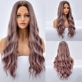 thumbnail image 3 of DOPI Medium Length Curly Hair Dyed Wave Female Wig, Natural Wave Wig Synthetic Heat(2Pack), 3 of 5