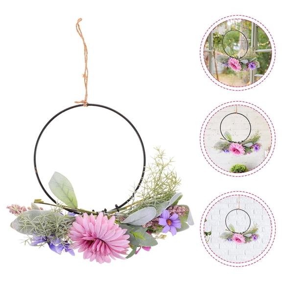 OHOIOLLA Faux Wild Chrysanthemum Polyester Flower Wreath Wall Hanging Home Decoration