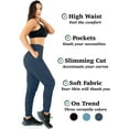 thumbnail image 4 of LMB high waisted joggers for women for casual, yoga and, workout wear - women joggers with pockets - Large - Black Iris, 4 of 5