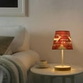 thumbnail image 6 of BZSMCE Table Lamp Creative Dark Red Plaid Pattern with Reindeer Simple Pattern Night Light, 6 of 8