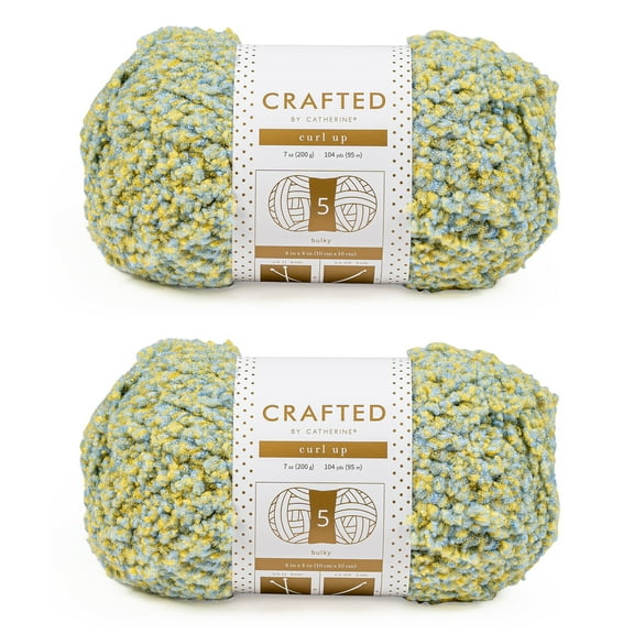 Crafted by Catherine Meadow Curl Up Super Bulky Yarn, 104 yards, 7oz/200g (2 Pack)