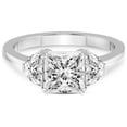 thumbnail image 3 of 5 Carat IGI Certified Princess Shape Lab Grown Diamond Engagement Ring | 14K White Gold |Antonia Three Stone Half Moonset Diamond Ring | FG-VS1-VS2 Quality Friendly Diamonds, 3 of 5