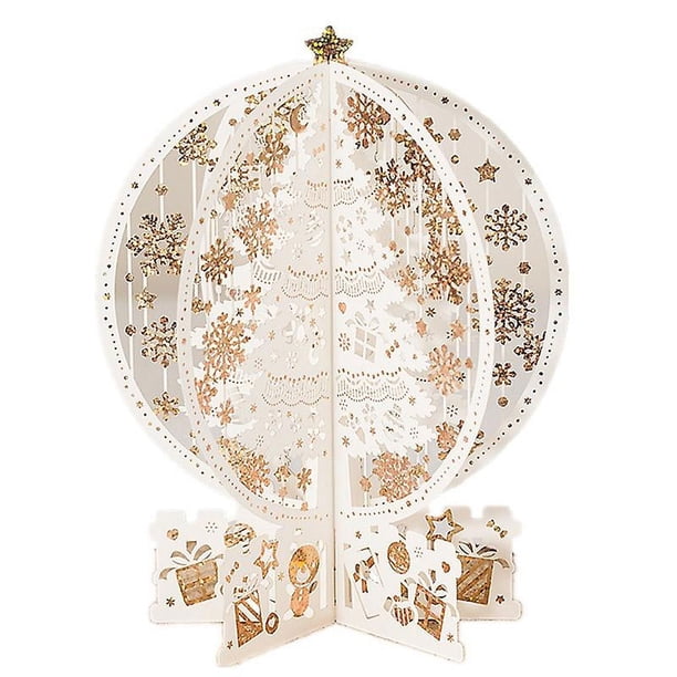 Tarjetas navideñas emergentes Tarjetas de felicitación navideñas 3D Tarjetas navideñas 2022 Tarjetas navideñas emergentes hechas a mano para Navidad, vacaciones, regalo de Navidad Bola de cristal C