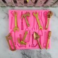 thumbnail image 4 of 3 Pieces Silicone Fondant Molds, Silicone 3D Hard Tools, Key Cake Mold, Suitable for Making Cakes(Pink), 4 of 5