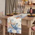 thumbnail image 2 of Table Runners 72 Inches Long Dress Scarves, Orange Blue Starfish Coastal Farmhouse Kitchen/Dining Table Runner, Coffee Tablerunners, Summer Beach Eucalyptus Rustic 14x72 Inch, 2 of 9