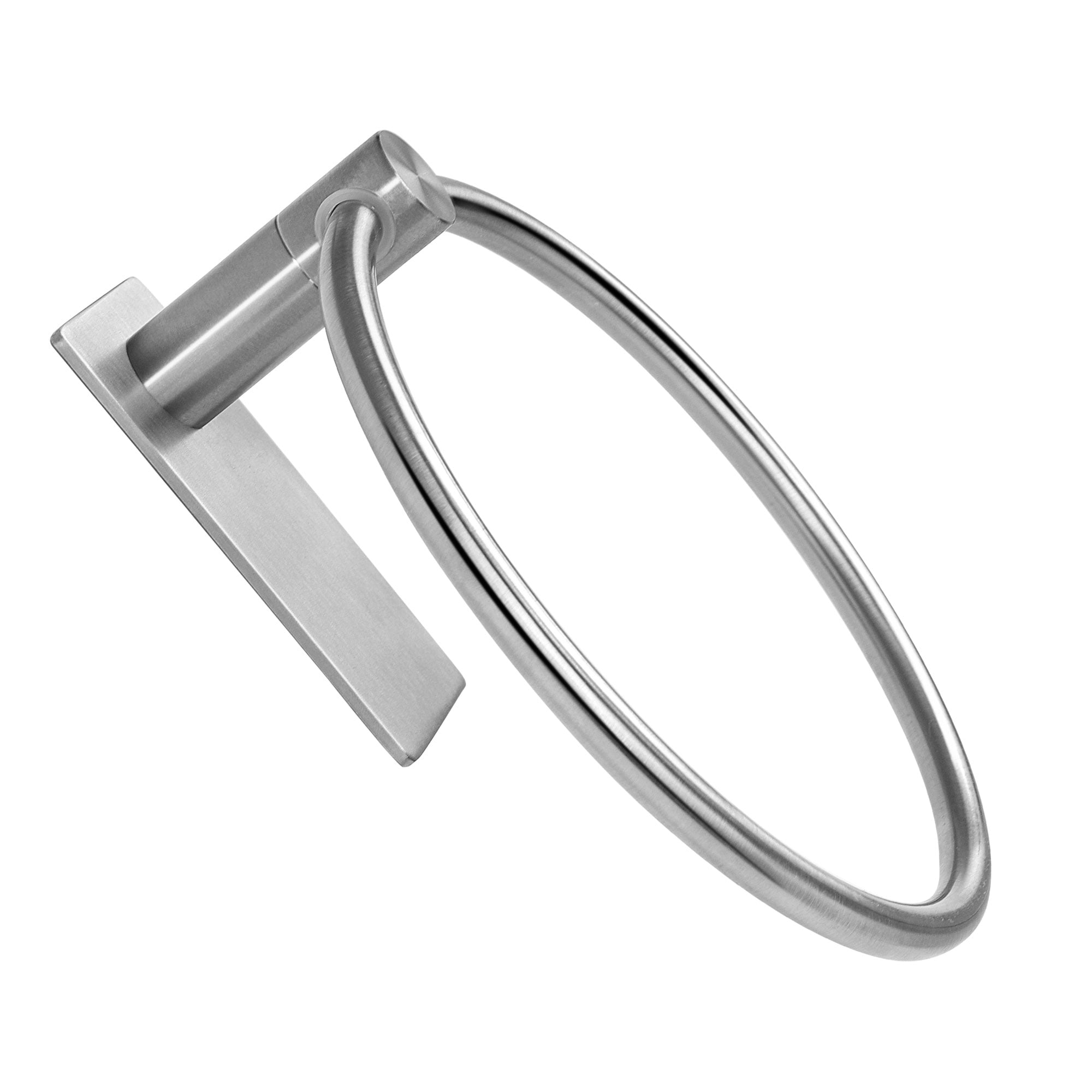 Unique Bargains Towel Ring Wall Mount Stainless Steel with Adhesive Towel Rack 5.5" Silver