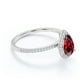 thumbnail image 3 of JeenMata Anillo de Compromiso con Piedra Natal de Enero de Corte de Pera de 1 Quilate - Anillo de Bodas - Anillo de Halo - Anillo Pavé - Anillo de Promesa - Baño de Oro Blanco de 18 K sobre Plata, 3 of 6