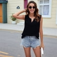 thumbnail image 5 of Womens Pleated Tank Tops V Neck Casual Sleeveless Blouses Summer Basic Vest Shirt, 5 of 9