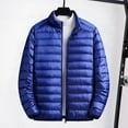 thumbnail image 6 of Men Cotton Coat Stand Collar Long Sleeve Zipper Closure Lightweight Jacket with Side Pockets Down Cotton Quilted Outwear, 6 of 8