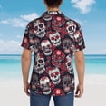 thumbnail image 6 of Balery Rose Flowers Print Men's Hawaiian Shirts Short Sleeve Beach Shirt Relaxed Fit Vacation Button Down Shirts-Large, 6 of 9