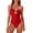 Red, variant on Women's Sexy Strapless One-Piece Swimsuit Bandeau Neckline with Removable Padded Cups Tummy Control Ideal for 2026 Beach Pool Parties Vacation Wear