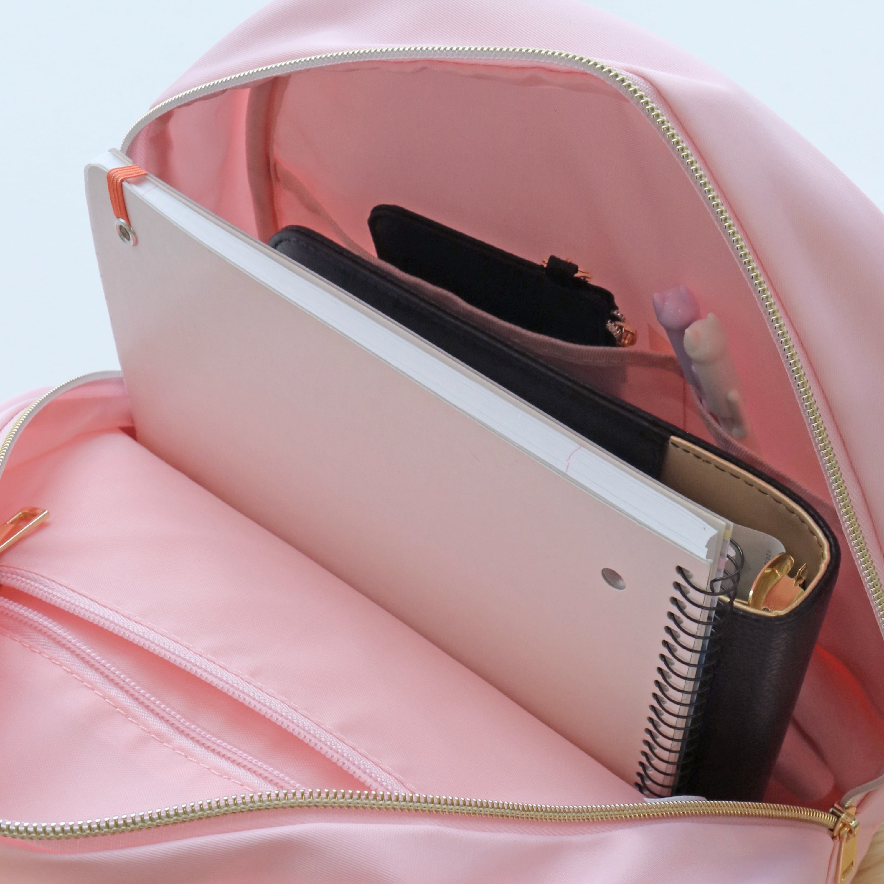 Hello Hobby Nylon Backpack, Customizable Travel Book Bag for Crafts, School, and Everyday Use, Pink