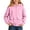 Pink, variant on Kids Girls Boys Hoodies Preppy Long Sleeve Hooded Sweatshirt Pullover Top with 2 Pockets