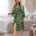 thumbnail image 5 of Yuyamidu Colorful Light Womens Robes Christmas Ladies Loungewear Lightweight Robe for Women Green Bathrobe Soft Sleepwear Size S, Xmas Night Gown for Sleep Spa, 5 of 7
