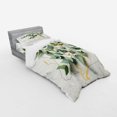 thumbnail image 2 of Ambesonne Eucalyptus Leaves Bedding Set 3 Pcs, Branches Polygons, TwinXL, Peacock Green Mustard, 2 of 2