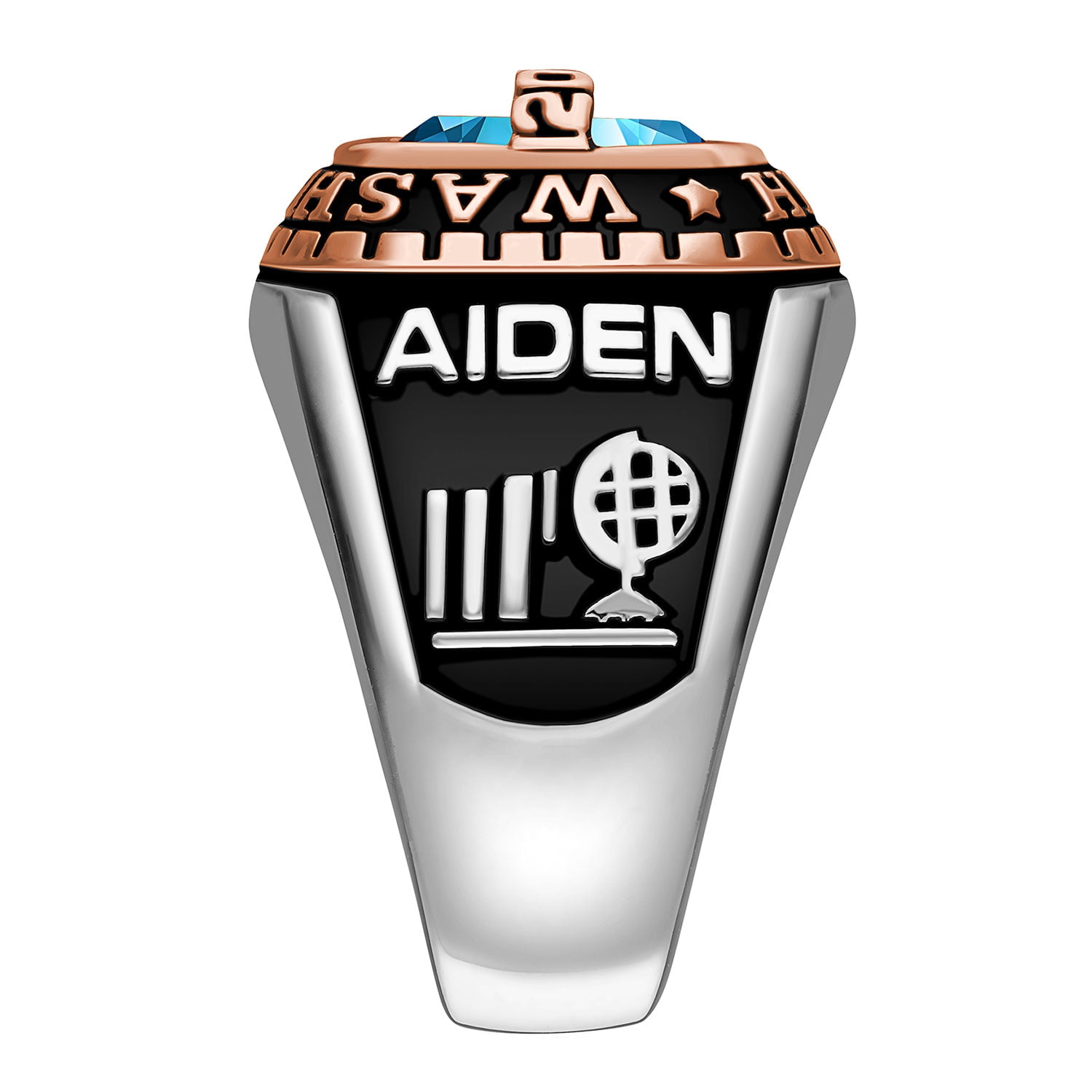 Order Now for 2025 Graduation, Freestyle Men's 2-Tone Birthstone Class Ring, Personalized, High School or College Graduation