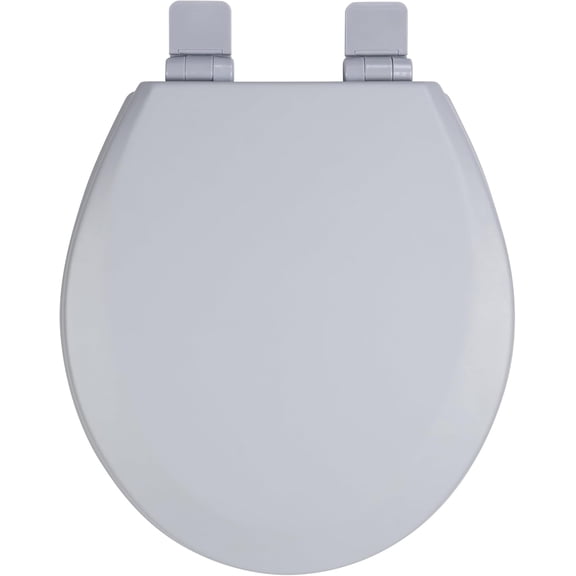 Toilet Seat, Slow Close, Soft Touch, Ultra-Smooth Matte Finish (No Orange-Peel Texture), Premium Moulded Wood, Quick Release, (Gray, Round)