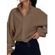 thumbnail image 3 of Chaquetas de Forro para Mujer, Sudaderas Extragrandes con Cremallera, Ropa de Invierno, Conjuntos de Larga y Corte Corto para Otoño. Color Caramelo L, 3 of 9