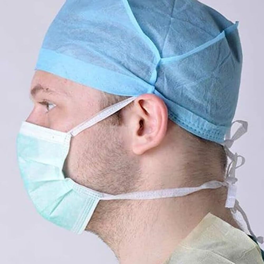 Disposable Tie-On Face Masks, 3-Ply, Level 3, 2000 Pack – Blue