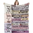 thumbnail image 1 of LHSHID Gift for My Daughter Blanket from Mom as Birthday Present I Love You Letter to Her Ultra Soft Flannel Fleece Light Weight Bed Throw 50x60in, 1 of 6