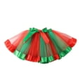 thumbnail image 3 of TOOYOU Girls Skirts Kids Rainbow Color Matching Party Skirts Patchwork Layered Ballet Mesh Tulle Tutu Skirts Sweet Girl Basic Short Skirt Size 9-11 Years Red, 3 of 5