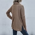 thumbnail image 4 of XFLWAM Women's Long Sleeve Cowl Neck Sweater Pullover Turtleneck Casual Loose Tunic Tops Khaki XL, 4 of 5