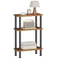 thumbnail image 2 of HOOBRO Narrow Side Table, 3-Tier Slim End Table No Tools Needed, Twist-On Assembly, Skinny Nightstand Sofa Storage Shelf for Living Room, Bedroom, Study, Rustic Brown and Black BF246BZ01N1, 2 of 9