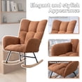 thumbnail image 4 of Leumius Rocking Chair Nursery,Teddy Upholstered Glider Rocker with High Backrest,Modern Rocking Accent Chairs Glider Recliner for Living Room, Nursery, Bedroom,Brown, 4 of 14
