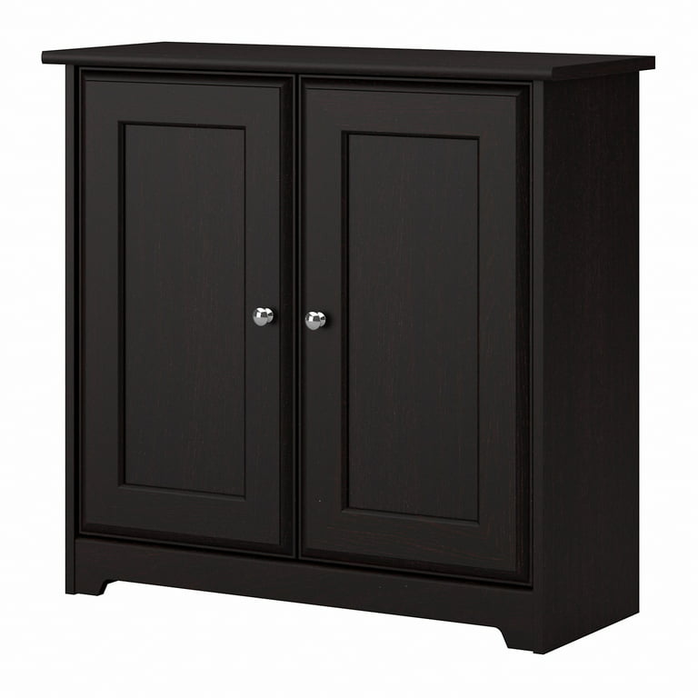 Bush Furniture Cabot Low Storage Cabinet with Doors Espresso Oak