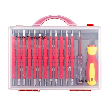 

TINYSOME Insulated Screwdriver Set Withstand Voltage 1000V Slotted Screw Driver Bits Kit