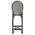 thumbnail image 5 of SAFAVIEH Tilden Outdoor Patio Rattan Bar Stool with Footrest, Black/White, 5 of 9