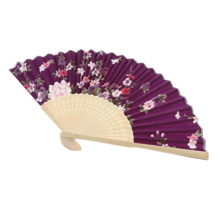 

Hand Folding Fan Japanese Bamboo Fabric Handheld Fan Chinese vintage Style Handcrafted Fans and Patterns Great Gift for Women Girls