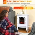 thumbnail image 6 of Resenkos Electric Fireplace Heater, Realistic Flame Effect Overheat Protection, White, 6 of 8