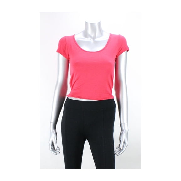 American Rag  Coral Short-Sleeve Boat-Neck Cropped Tee M