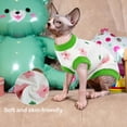 thumbnail image 2 of PUMYPOREITY Vêtements pour Chat Sphynx : Chandail Extensible, Chemise Douce Sans Poils, Pyjama Chandail, Col Roulé pour Cornish Rex, Devon Rex - Vert, G, 2 of 6