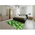 thumbnail image 4 of Ahgly Company Indoor Square Patterned Nebula Green Area Rugs, 5' Square, 4 of 6