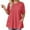 Hot Pink, variant on YUEHUA Women's Plus Size Linen Blend Tunic Top, Round Neck Short Sleeve with Side Pockets, Loose Fit Casual Blouse