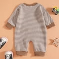 thumbnail image 6 of PEASKJP Long Sleeve Pajamas Baby Boy Newborn Baby Boy Girl Fall Winter Clothes Long Sleeve Bubble Romper Jumpsuit Overall Shorts Infant Clothing Brown,3-6 Months, 6 of 7