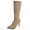 Khaki, variant on Rokment Stiletto Knee High Boots for Women Ladies Fall Winter Fashion Slouchy Suede Pointed Toe High Heels Pull on Mid Calf Long Tall Dress Booties