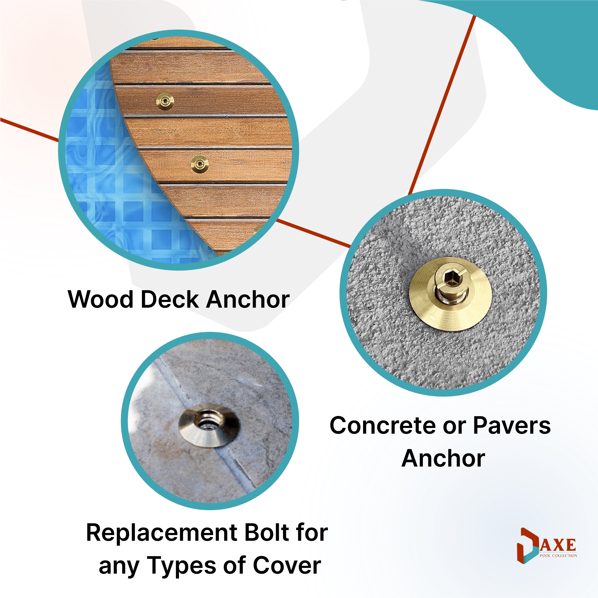 AXE Pool Collection Universal Threaded Brass Insert Screw Bolt, 9/16" x 1-1/8", 25 Pack