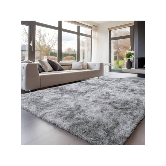 Sour Lemon Large Fluffy Shaggy Rug, Non-Slip Washable Modern Area Carpet for Living Room Bedroom Nursery Decor, Soft Anti-Slip Home Mat
