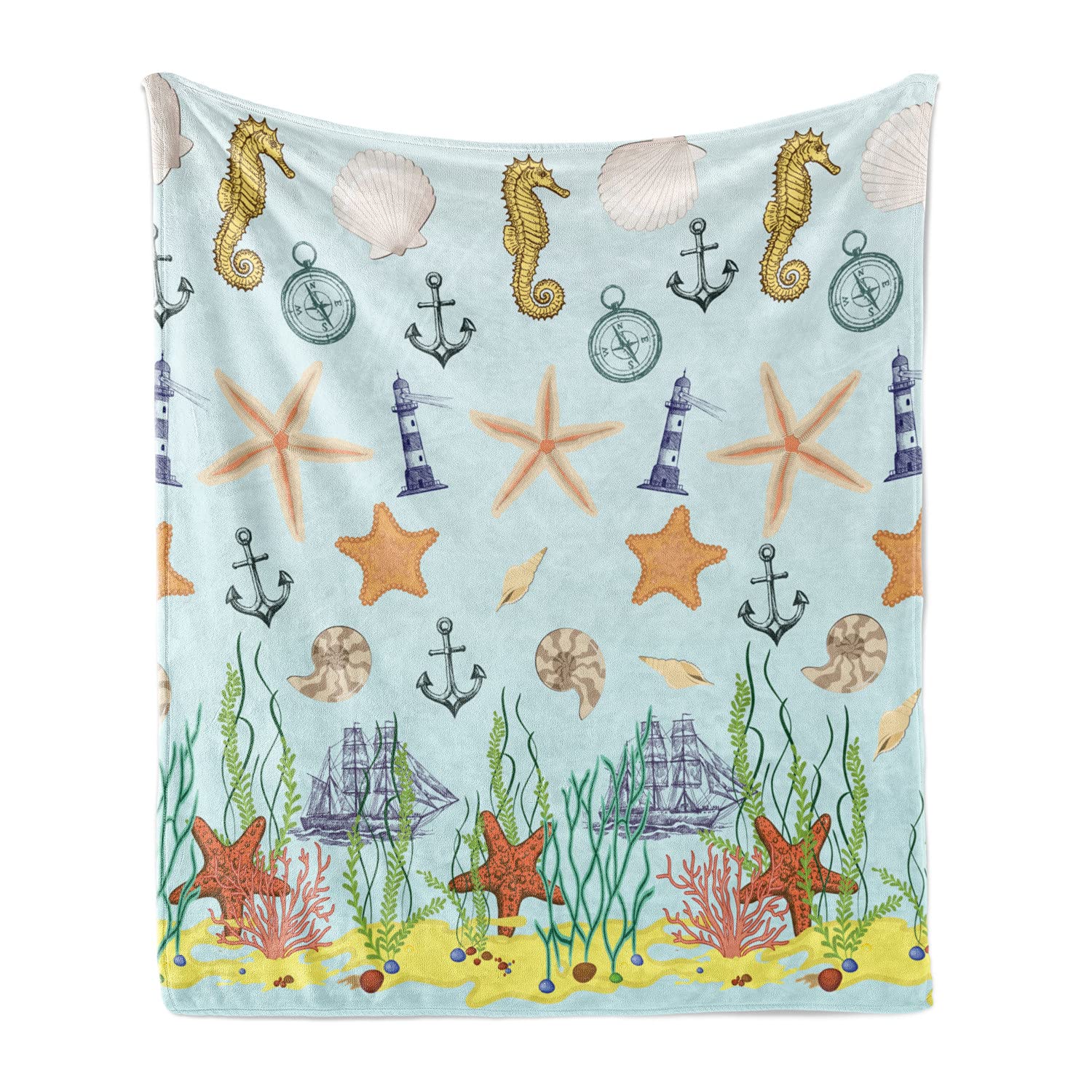 Pirate Ship Soft Cozy Plush Flannel Throw Blanket Sailing Boat