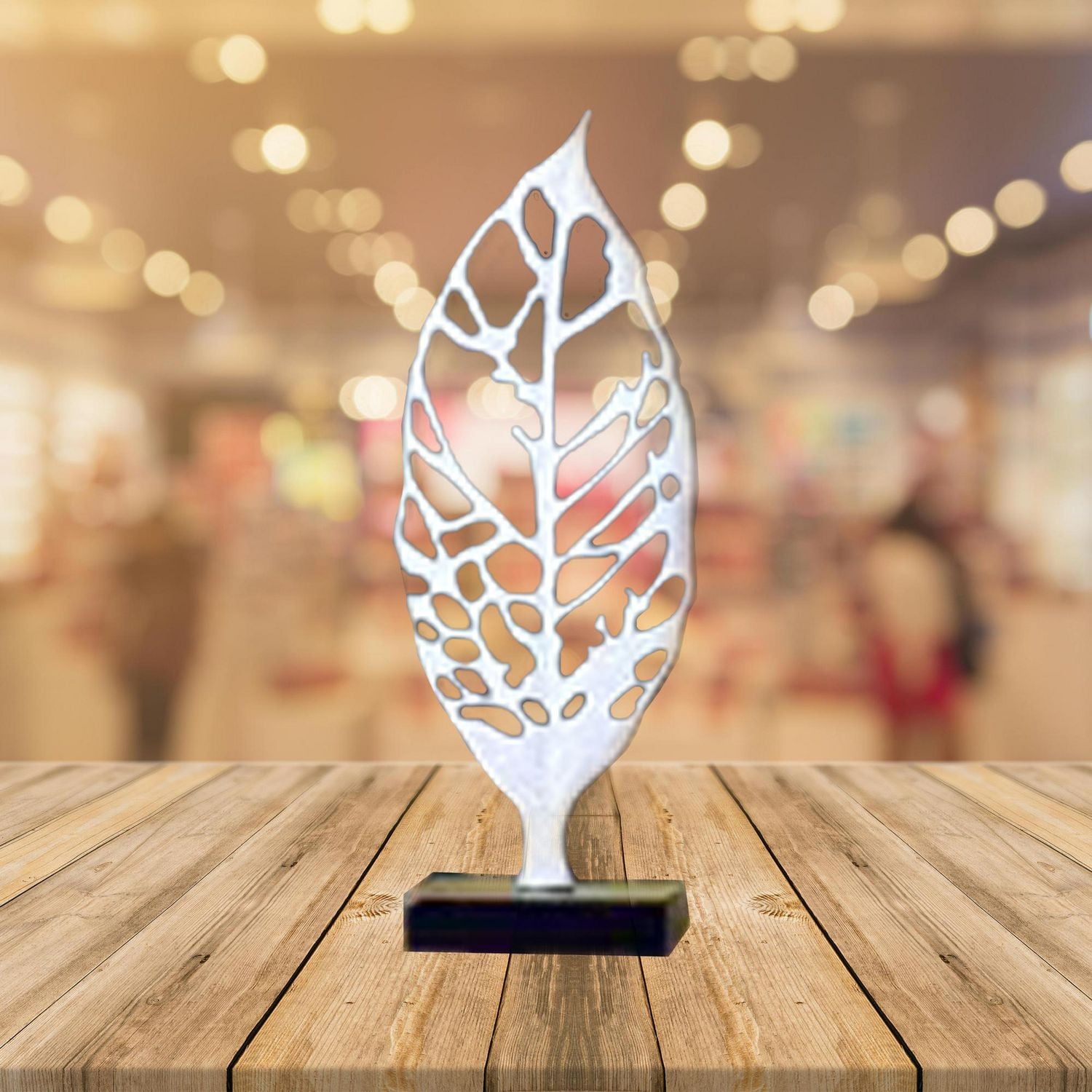 Autum White Leaf Medium Sculpture Canadian Furniture