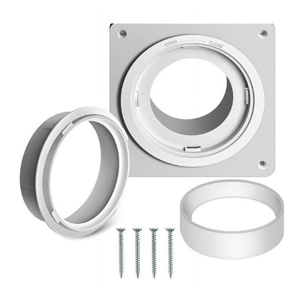 Placa de Pared Ventilación para Secadora con Manguera (4 Pulgadas, 8 Pies), Kit Conector Bloqueo Giratorio, 4 Pulgadas A