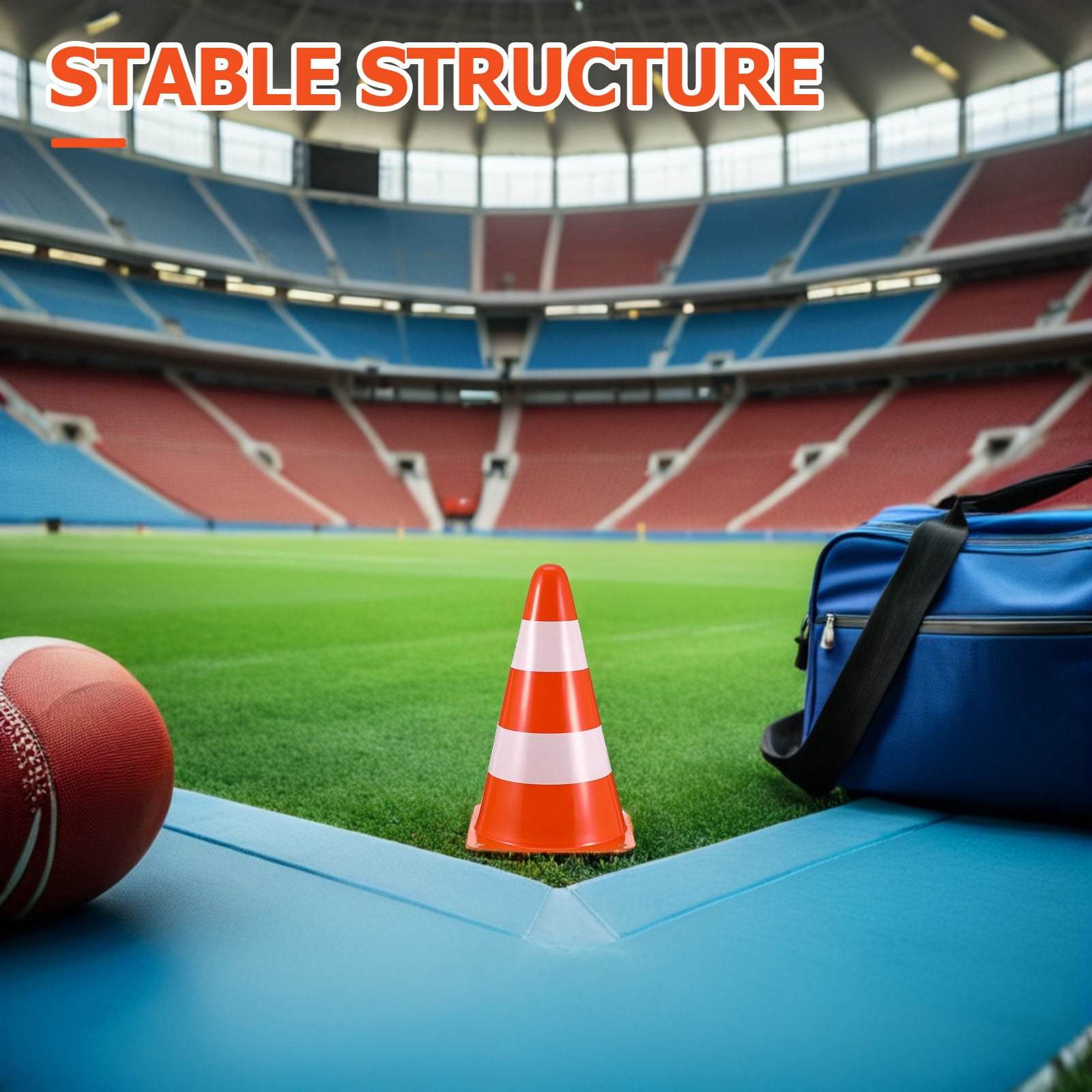WRISTBIQUE 10Pcs Portable Stackable Orange Cones for Sports Training and Outdoor Drills
