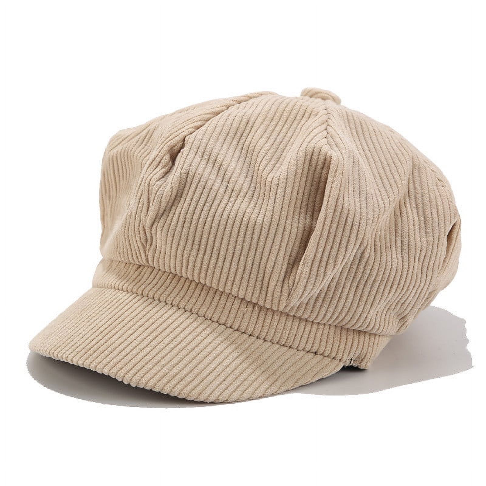 4129 Women Newsboy Hat Octagonal Beret Hat (polyester, Beige) Generic Women Cat Ear Newsboy Hat Beret Cap Cute 8 Panels  main image 2